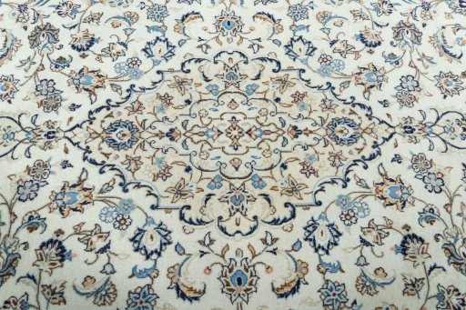 Central medallion detail of 2000s Kashan rug from Iran / Persia
