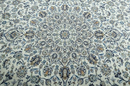 Central medallion detail of 2000s Kashan rug from Iran / Persia