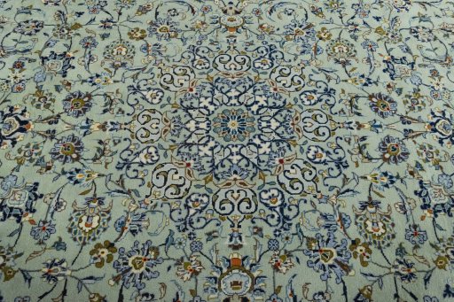 Central medallion detail of 2000s Kashan rug from Iran / Persia
