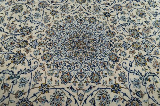Central medallion detail of 2000s Kashan rug from Iran / Persia