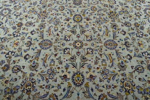 Central medallion detail of 2000s Kashan rug from Iran / Persia