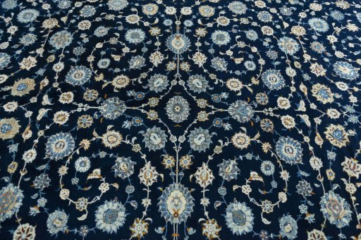 Central medallion detail of 2000s Kashan rug from Iran / Persia