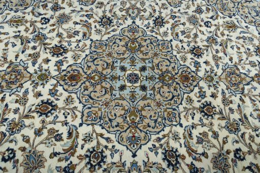 Central medallion detail of 2000s Kashan rug from Iran / Persia