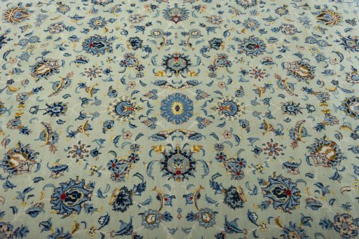 Central medallion detail of 2000s Kashan rug from Iran / Persia