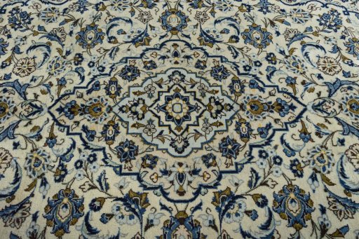 Central medallion detail of 2000s Kashan rug from Iran / Persia
