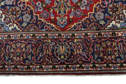Full view of 2000s Kashan rug from Iran / Persia, 166 × 103 cm in Red tones