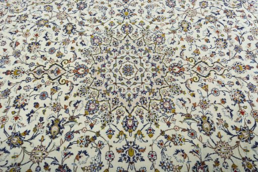 Central medallion detail of 2000s Kashan rug from Iran / Persia