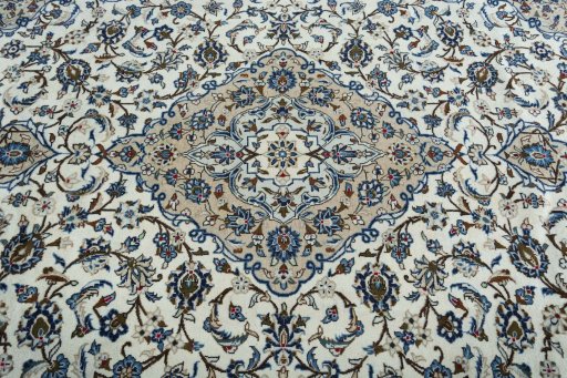 Central medallion detail of 2000s Kashan rug from Iran / Persia