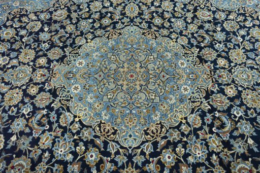 Central medallion detail of 2000s Kashan rug from Iran / Persia
