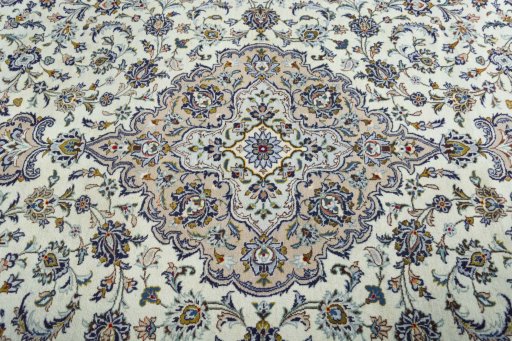 Central medallion detail of 2000s Kashan rug from Iran / Persia