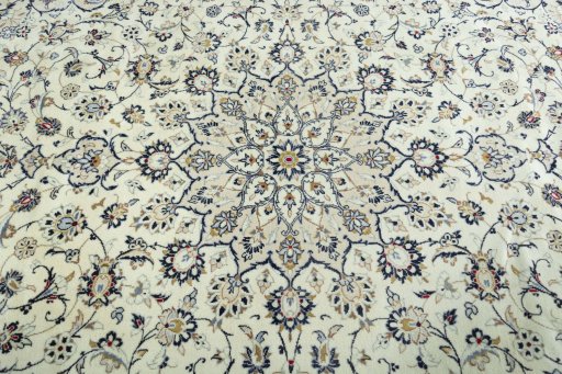 Central medallion detail of 2000s Kashan rug from Iran / Persia