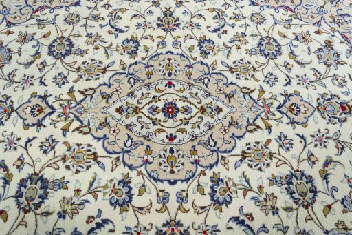 Central medallion detail of 2000s Kashan rug from Iran / Persia