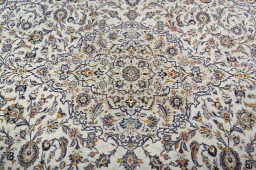 Central medallion detail of 2000s Kashan rug from Iran / Persia
