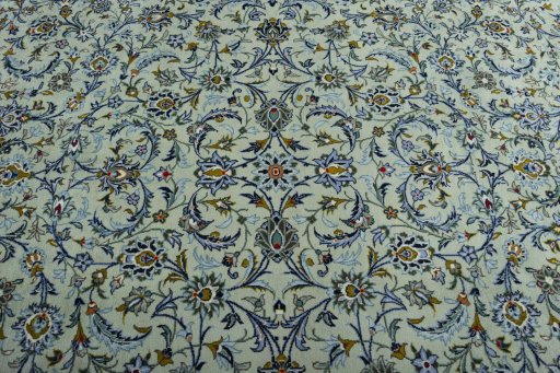 Central medallion detail of 2000s Kashan rug from Iran / Persia