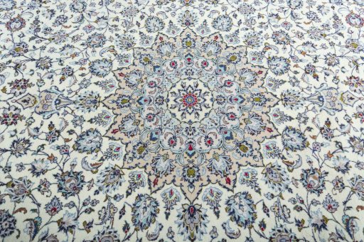 Central medallion detail of 2000s Kashan rug from Iran / Persia