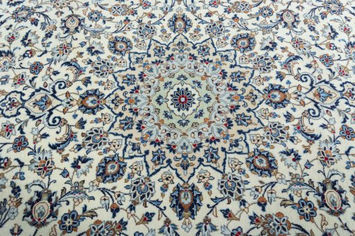 Central medallion detail of 2000s Kashan rug from Iran / Persia