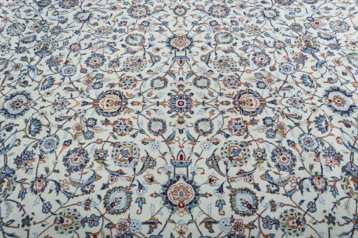 Central medallion detail of 2000s Kashan rug from Iran / Persia