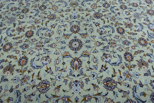 Central medallion detail of 2000s Kashan rug from Iran / Persia
