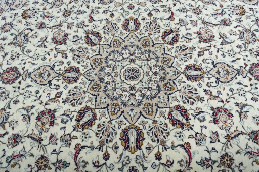 Central medallion detail of 2000s Kashan rug from Iran / Persia