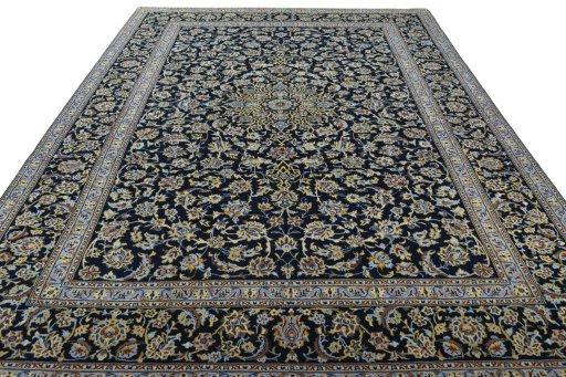 Surface texture of New Kashan rug with natural Wool and intricate pattern