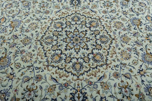 Central medallion detail of 2000s Kashan rug from Iran / Persia