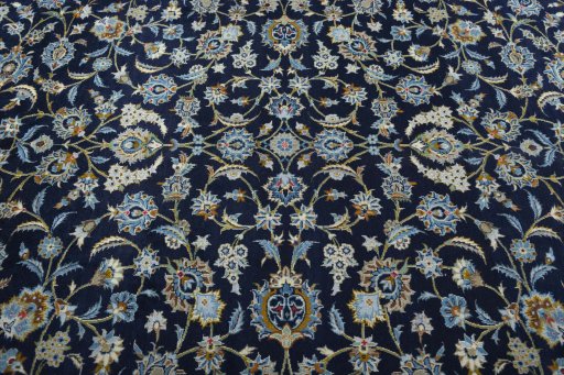 Central medallion detail of 2000s Kashan rug from Iran / Persia
