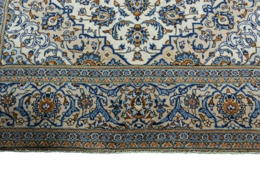 Full view of 2000s Kashan rug from Iran / Persia, 294 × 200 cm in Beige tones