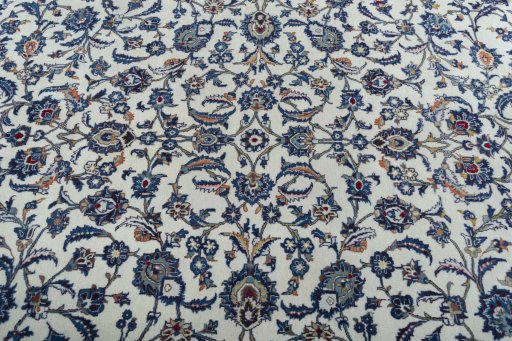 Central medallion detail of 2000s Kashan rug from Iran / Persia