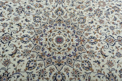 Central medallion detail of 2000s Kashan rug from Iran / Persia