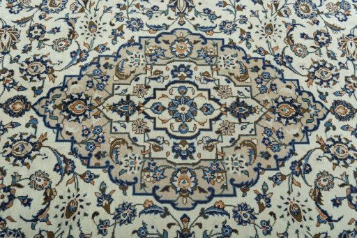 Central medallion detail of 2000s Kashan rug from Iran / Persia