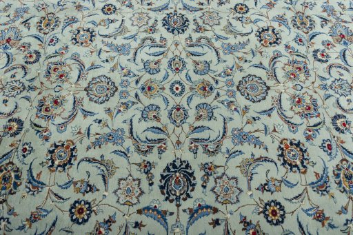 Central medallion detail of 2000s Kashan rug from Iran / Persia
