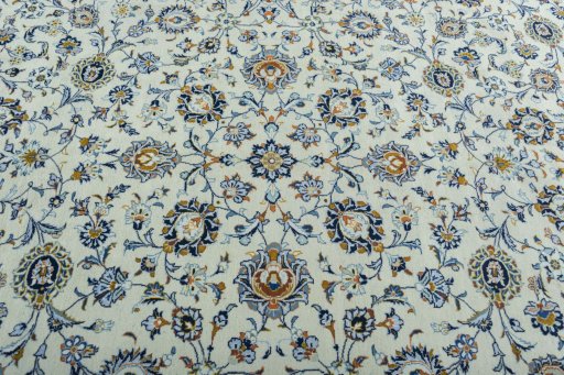 Central medallion detail of 2000s Kashan rug from Iran / Persia