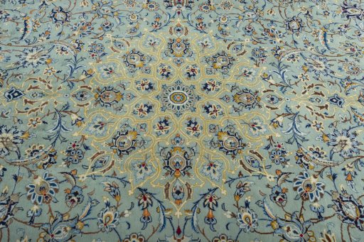 Central medallion detail of 2000s Kashan rug from Iran / Persia