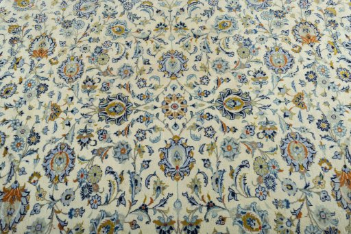 Central medallion detail of 2000s Kashan rug from Iran / Persia