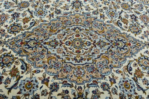 Central medallion detail of 2000s Kashan rug from Iran / Persia