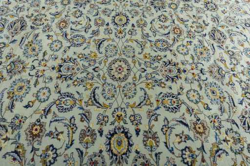 Central medallion detail of 1970s Kashan rug from Iran / Persia