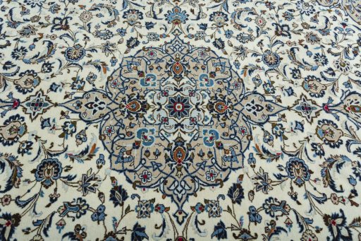 Central medallion detail of 2000s Kashan rug from Iran / Persia