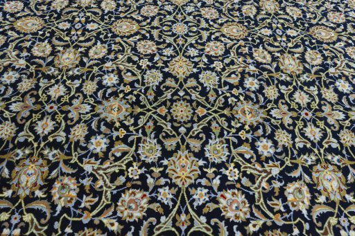 Central medallion detail of 2000s Kashan rug from Iran / Persia