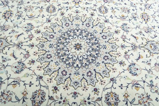 Central medallion detail of 2000s Kashan rug from Iran / Persia