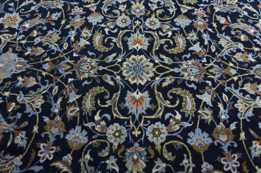 Central medallion detail of 2000s Kashan rug from Iran / Persia
