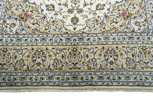 Full view of 2000s Kashan rug from Iran / Persia, 296 × 206 cm in Beige tones