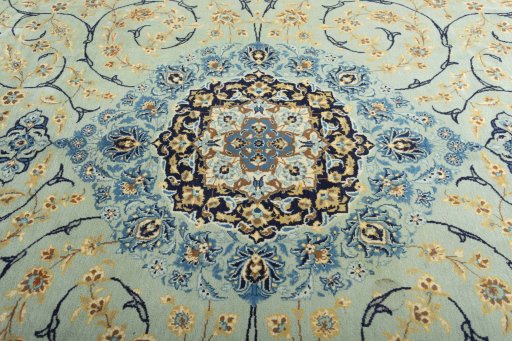 Central medallion detail of 2000s Kashan rug from Iran / Persia