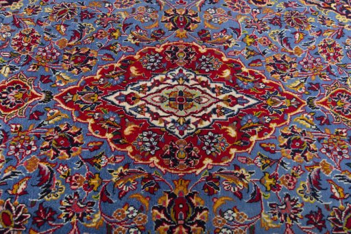 Central medallion detail of 2000s Kashan rug from Iran / Persia