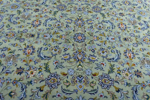 Central medallion detail of 2000s Kashan rug from Iran / Persia