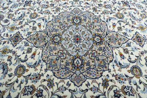 Central medallion detail of 2000s Kashan rug from Iran / Persia