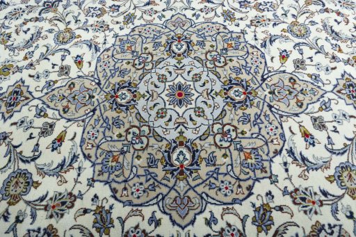 Central medallion detail of 2000s Kashan rug from Iran / Persia