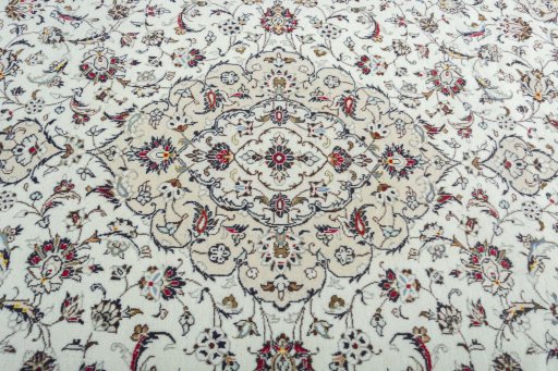 Central medallion detail of 2000s Kashan rug from Iran / Persia