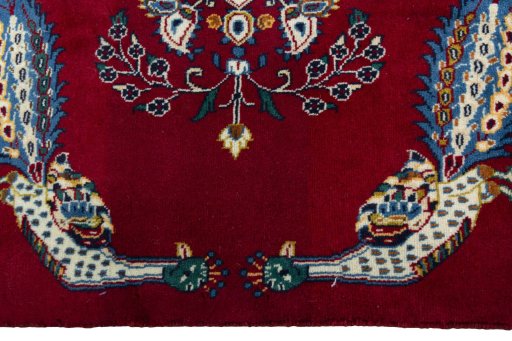 Central medallion detail of 2000s Kashan rug from Iran / Persia