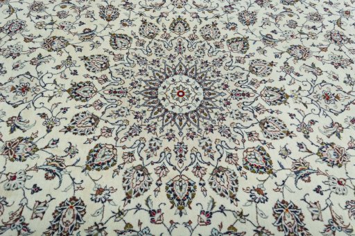 Central medallion detail of 2000s Kashan rug from Iran / Persia
