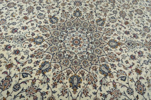 Central medallion detail of 2000s Kashan rug from Iran / Persia